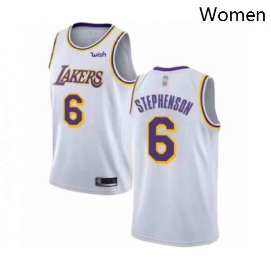 Womens Los Angeles Lakers 6 Lance Stephenson Authentic White Basketball Jersey Association Edition